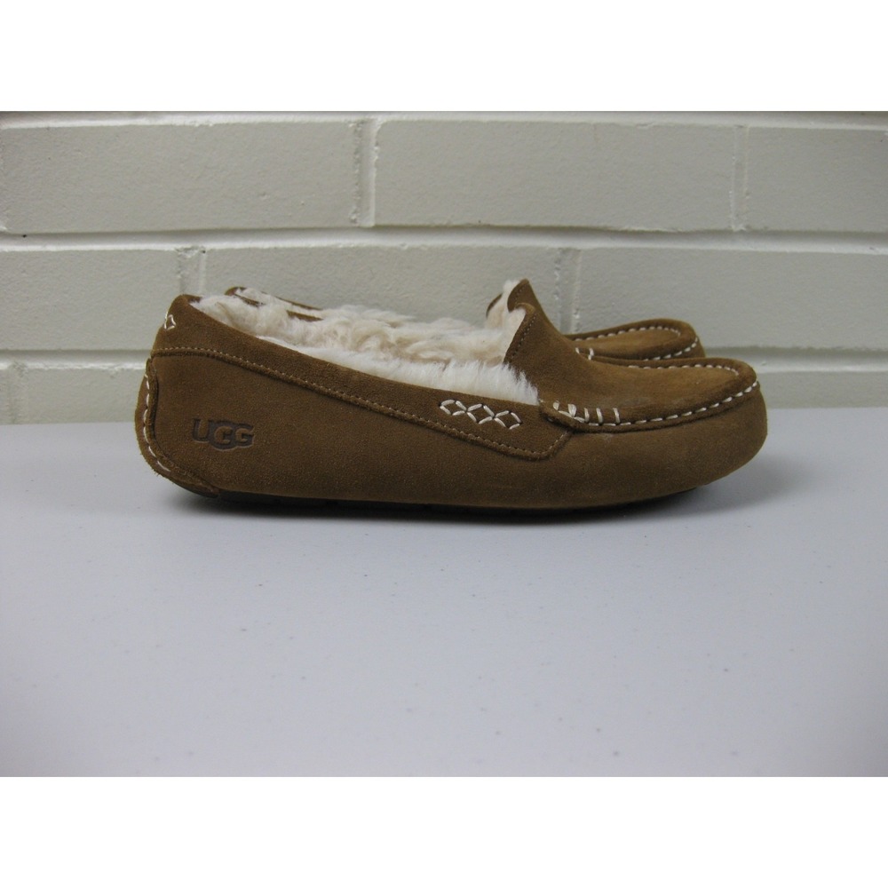 UGG Suede Ansley Shearling Slippers Womens (6) Driving Moccasin Y2K Brown - Picture 5 of 13